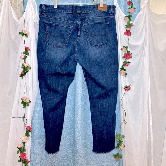 Lucky Brand Emma Flare High Rise Raw Edge Cropped Denim Jeans - Picture 4 of 6